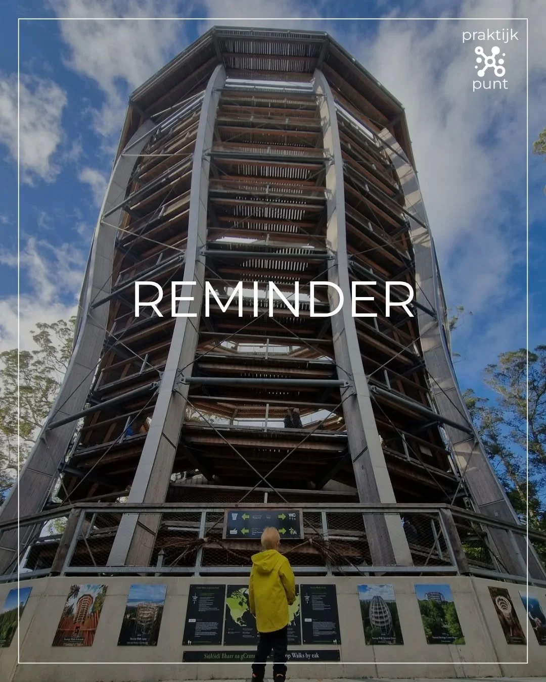 REMINDER.

Do things that make you smile 😃

Wat betreft de foto: Het is een aanrader als je in Ierland bent, want lachen gegarandeerd! We hebben met vrienden in Avondale Forrest Park de (rolstoeltoegankelijke) Treetop Walk gewandeld. Hier kom je ook