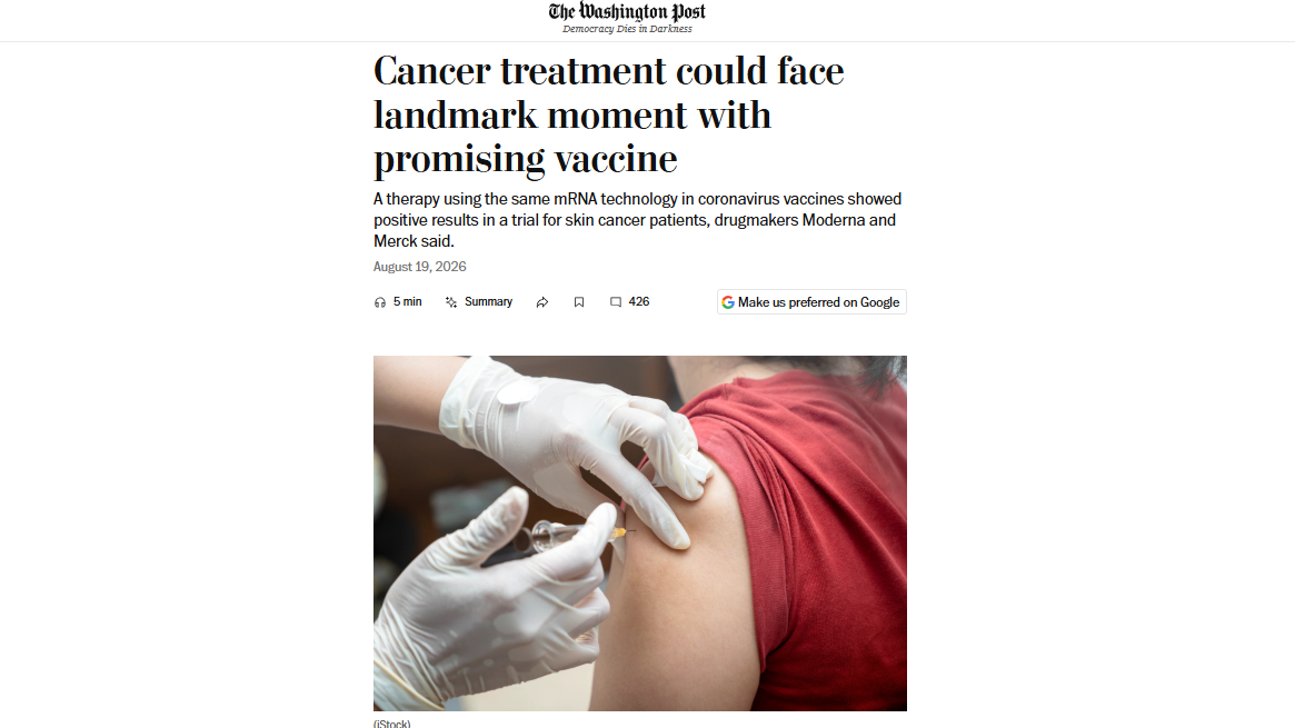 Cancer treatment could face landmark moment with promising vaccine