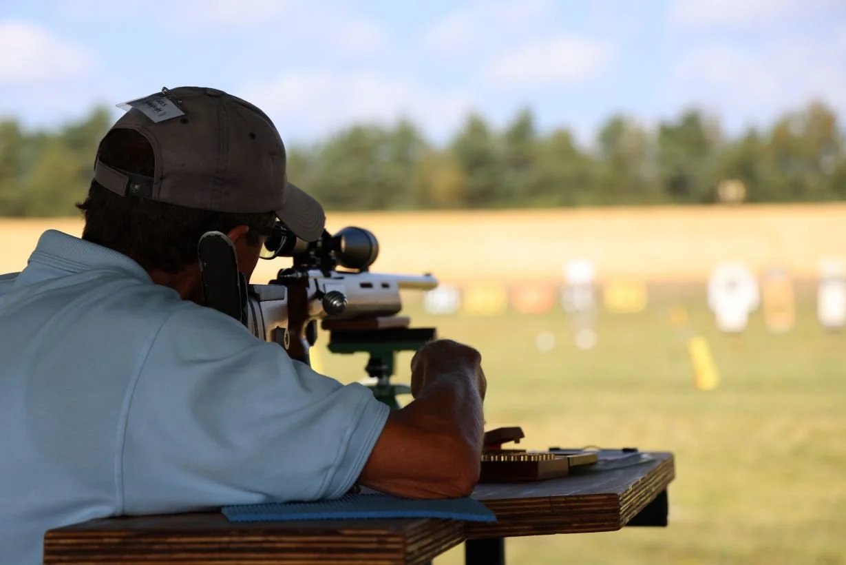 outdoor benchrest shooter at an event