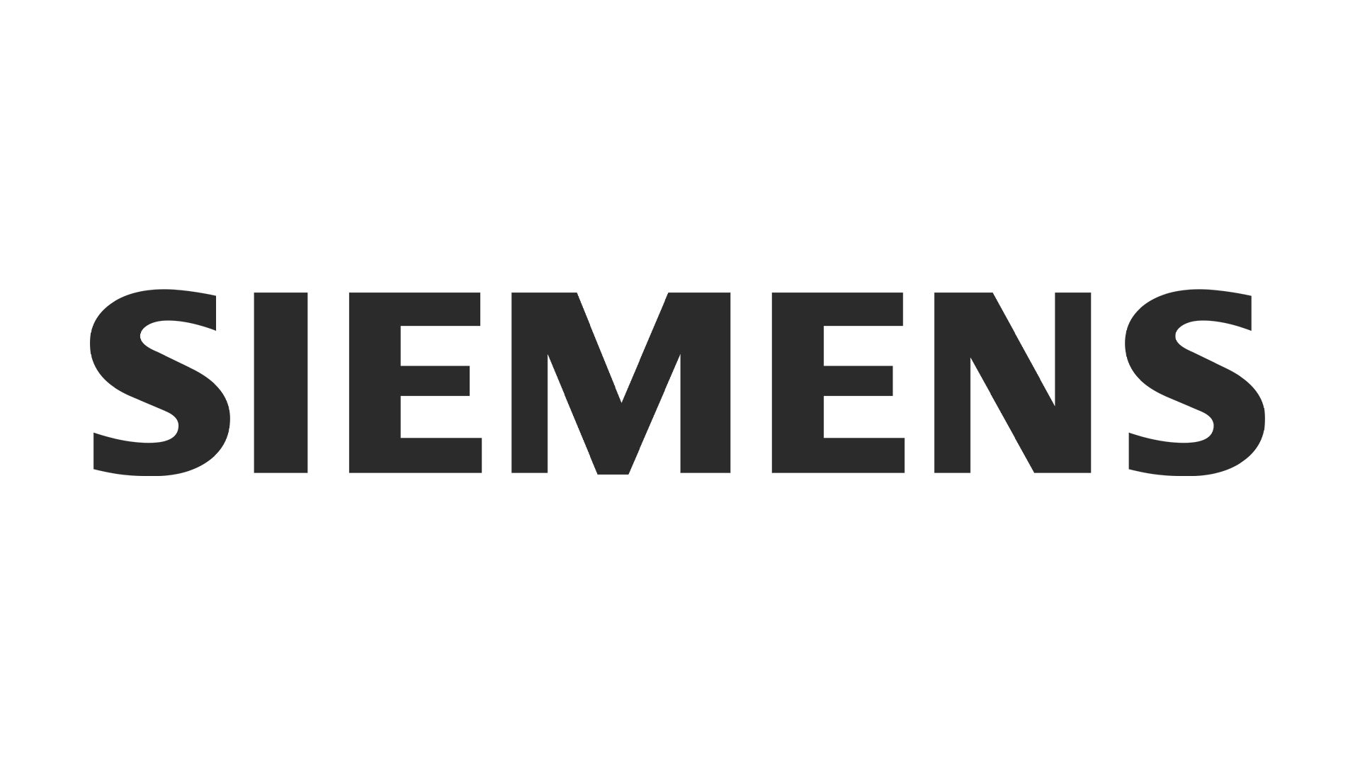 Black background with the Siemens logo in large, bold, black letters.