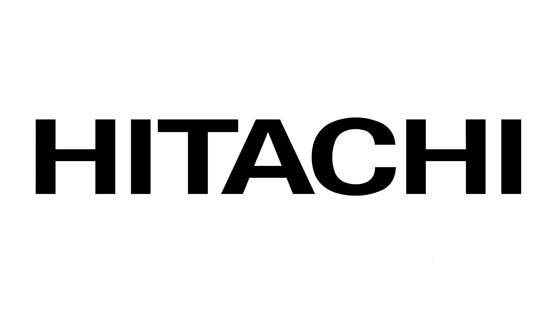 The signature 'HITACHI' logo in black outlined text.