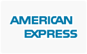 American Express logo with blue text on a white background.