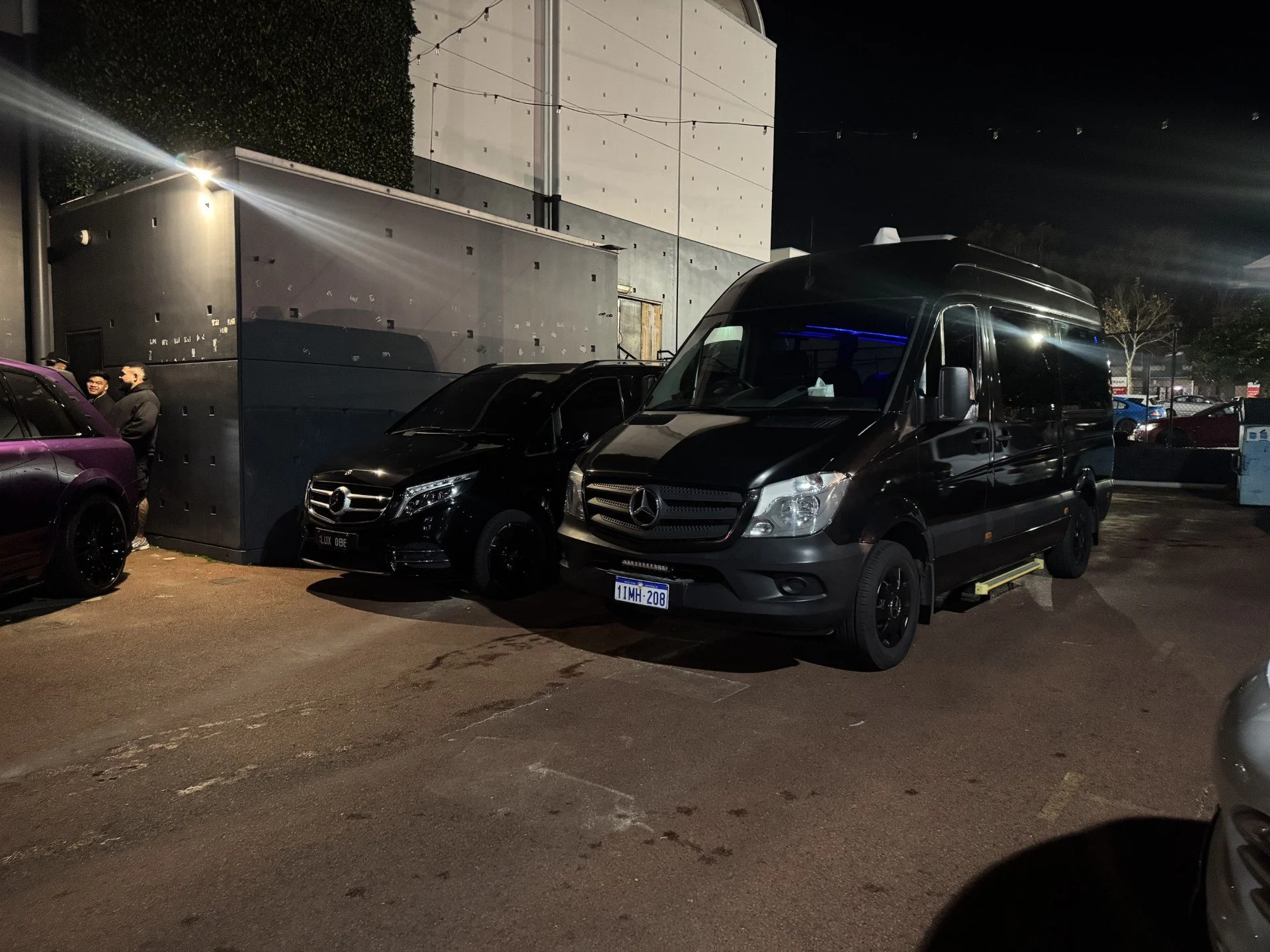 Luxury black Mercedes-Benz van for VIP chauffeur service in Perth  Exclusive celebrity transfer with Lux VIP Charters