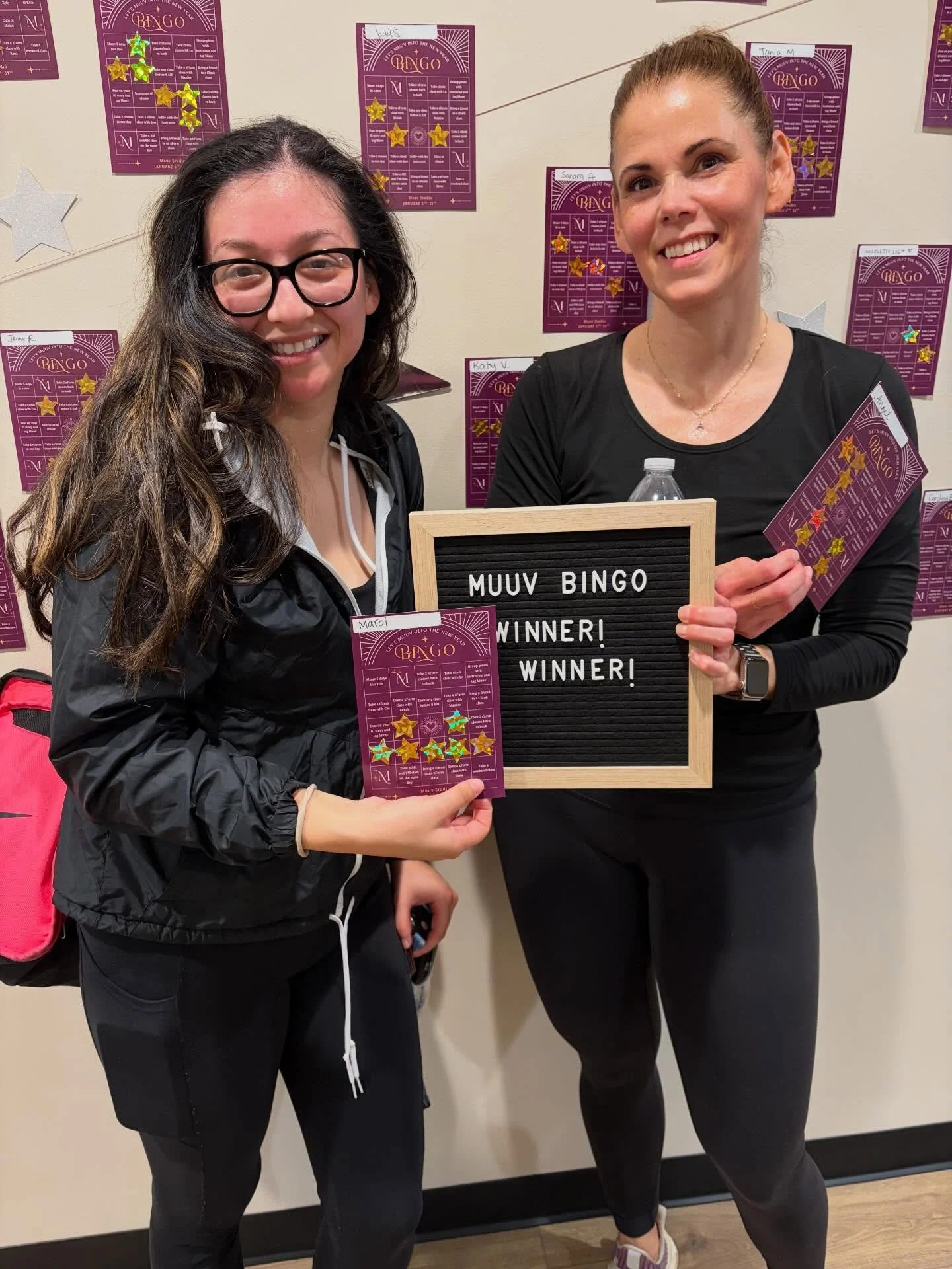 Last round of Bingo winners! Congrats to Marci and Angel for showing up consistently and getting stronger with every class 💪