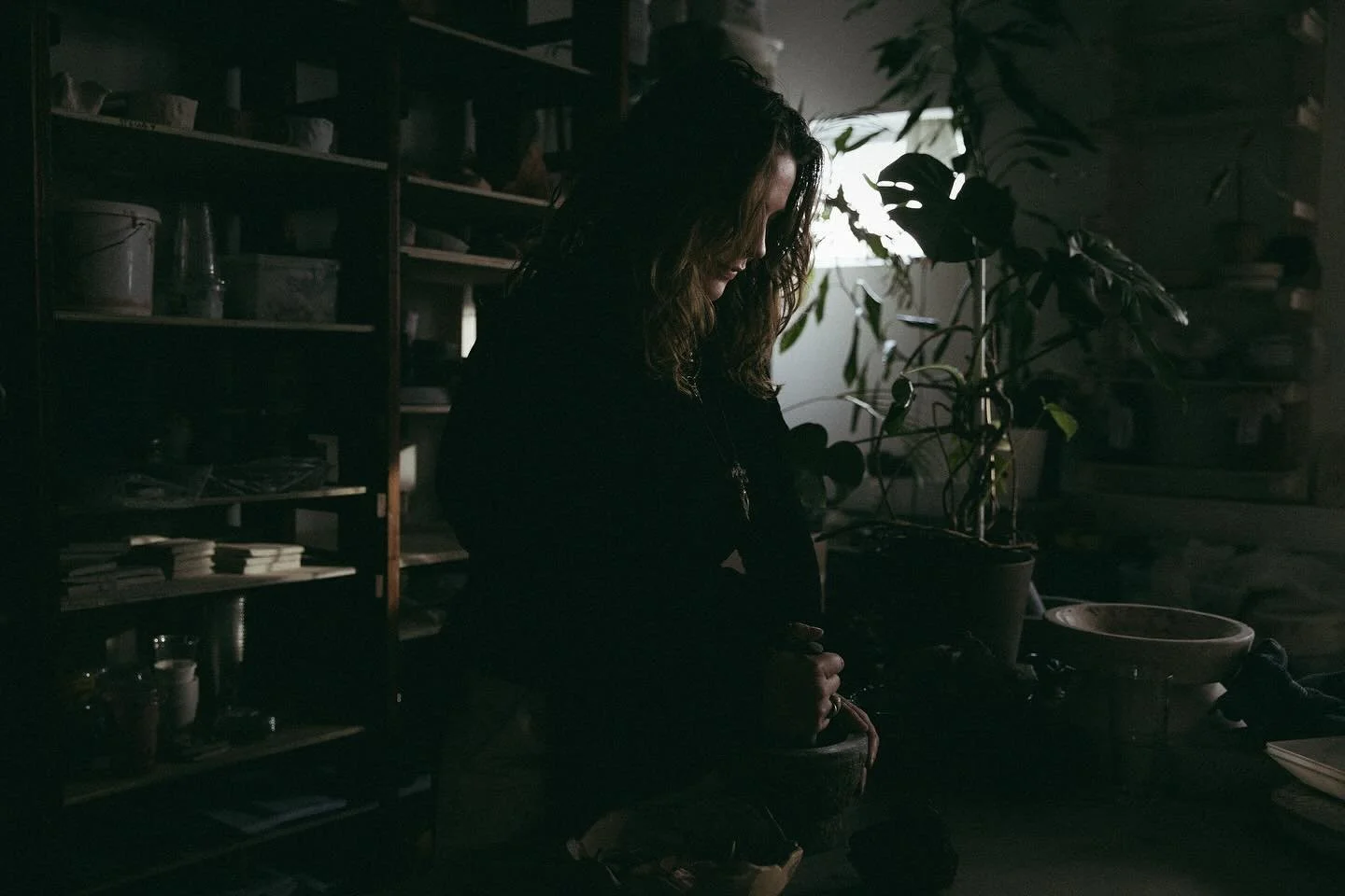 Me in the studio last winter, these days I am more out of the studio researching local materials for more sustainable decorating and building material. This summer I will explore waste material, local sources and finding ways to create a fully Icelan