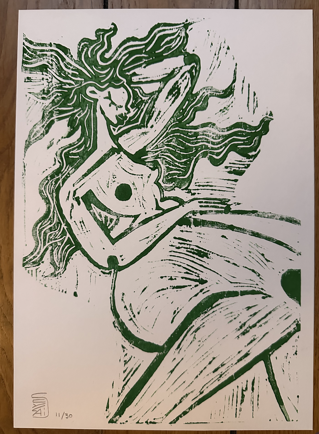 LINOGRAVURE VERTE