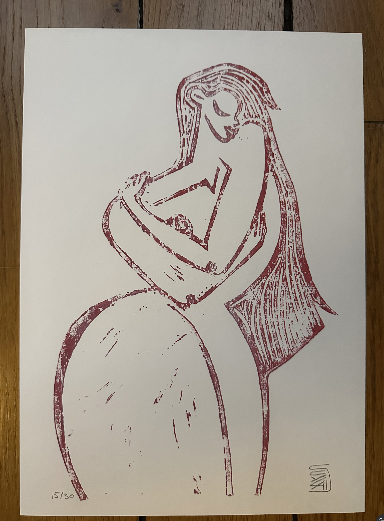 LINOGRAVURE ROUGE
