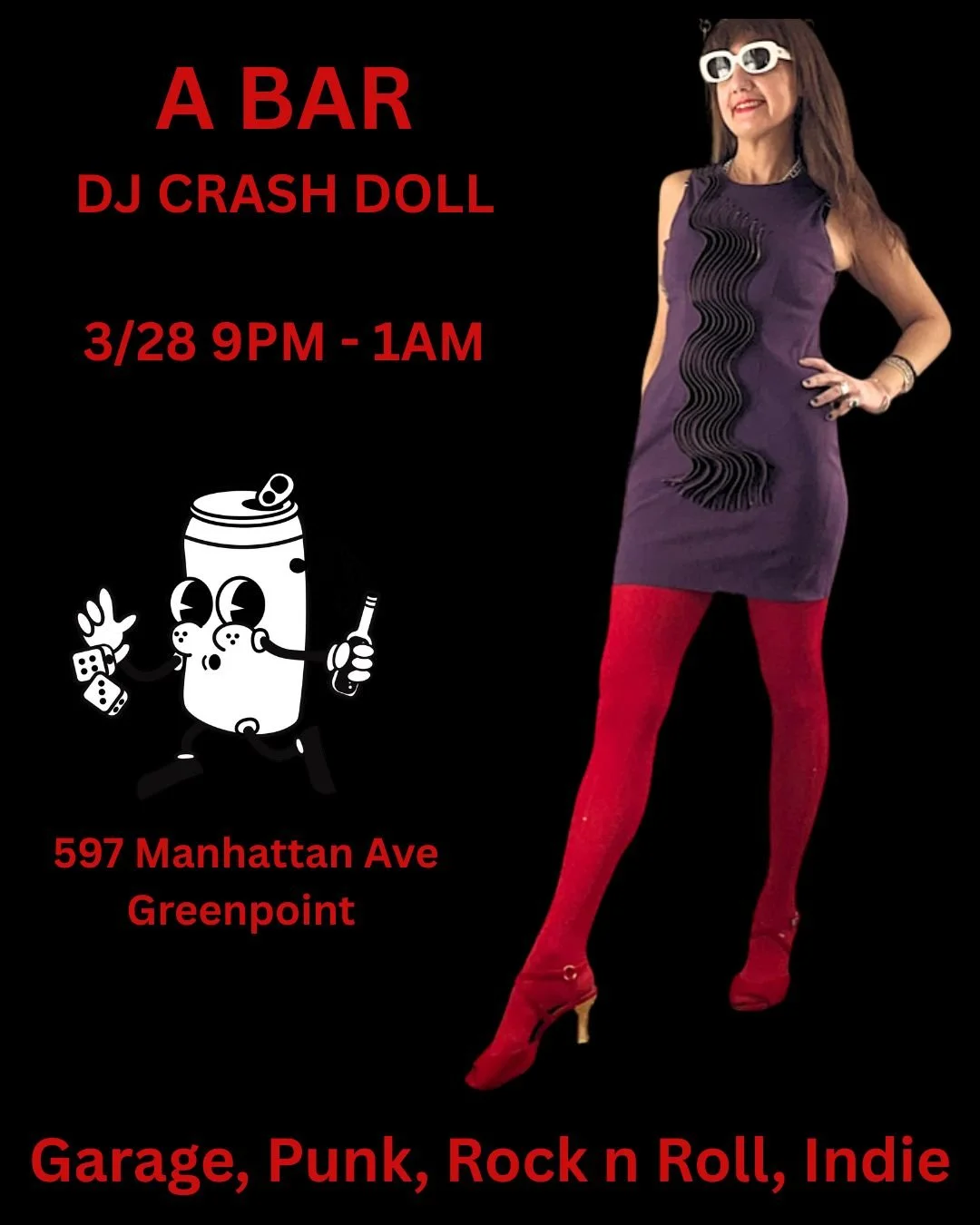DJ CRASH DOLL AT A BAR