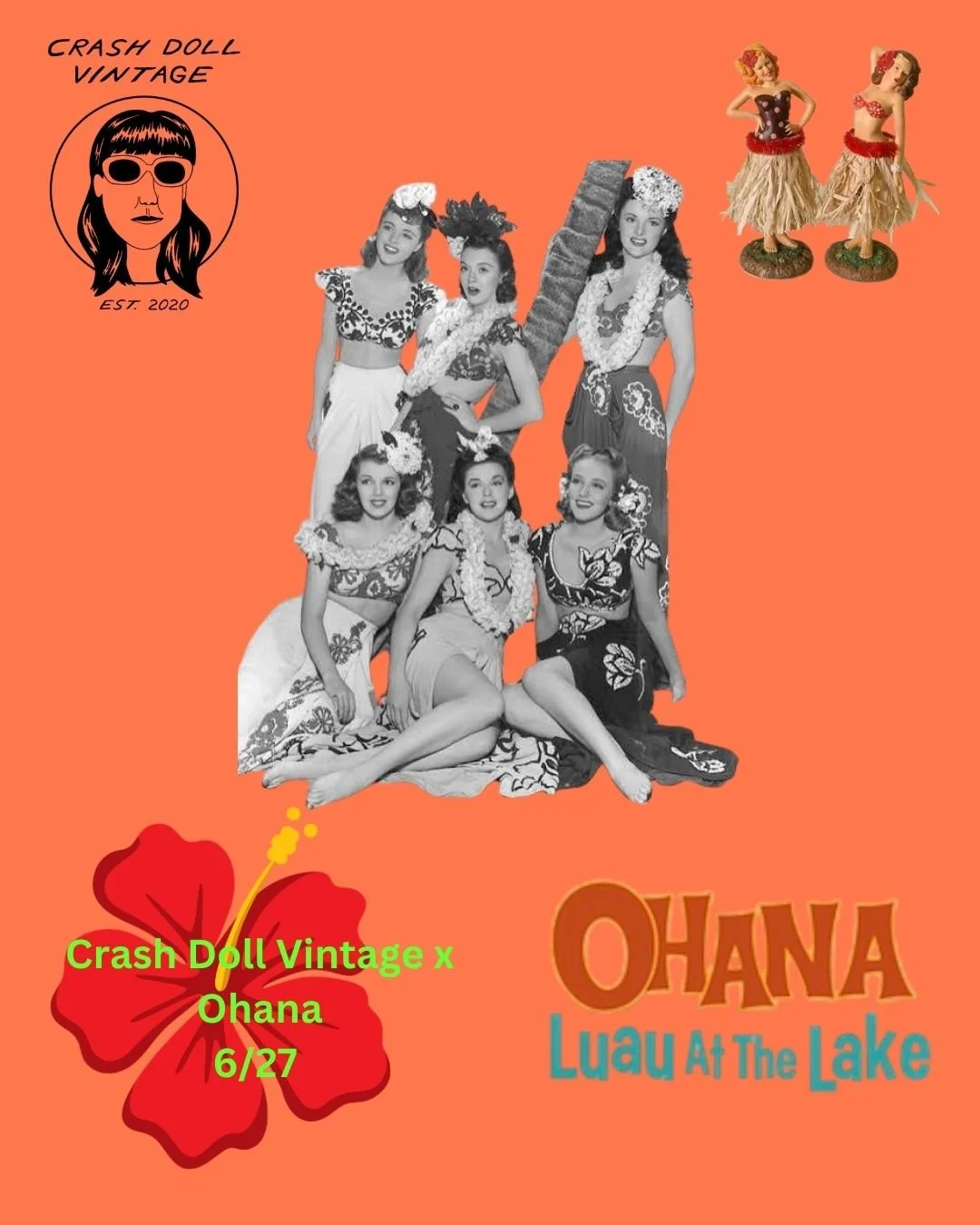 CRASH DOLL VINTAGE AT OHANA- LUAU