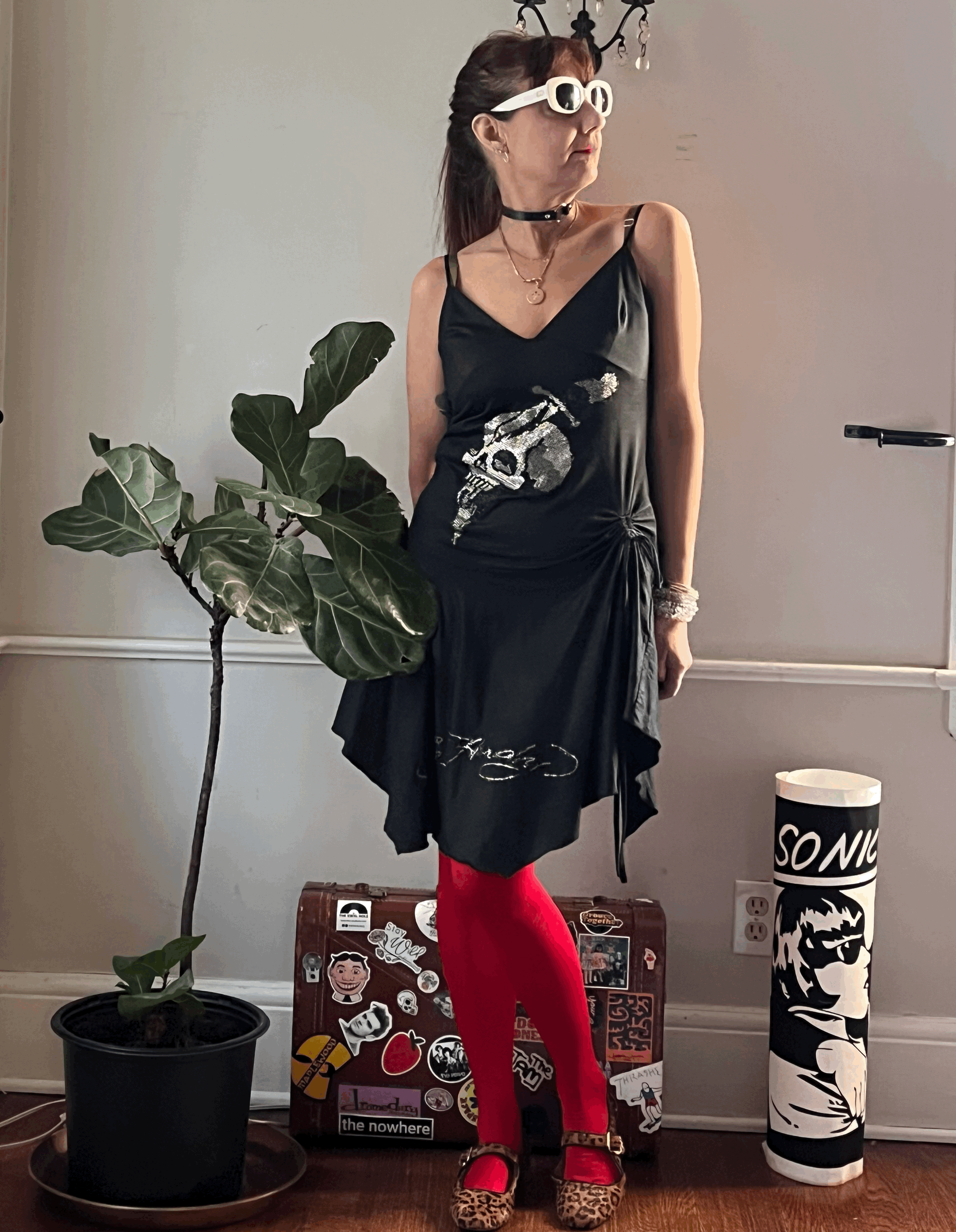 Ed Hardy Y2K RARE vintage  Skull Graphic Black Dress - SIZE M