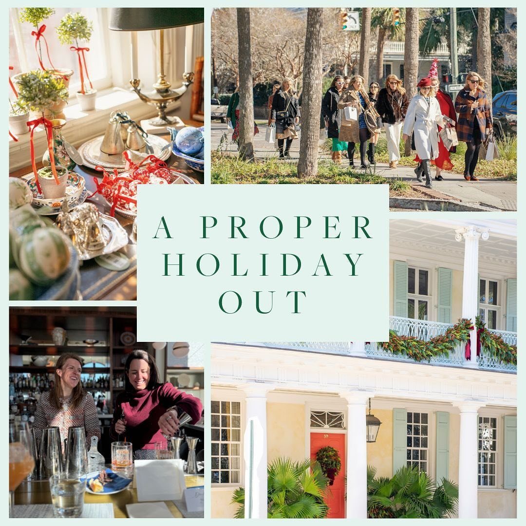 Two weeks ago we were strolling with @walkandtalkchs learning all about the history of the holidays in Charleston while sipping @oliverpluff, perusing Christmas goodies at @shoppefound, and cocktail mixing with Chris @costacuisine. Lots of festive fu