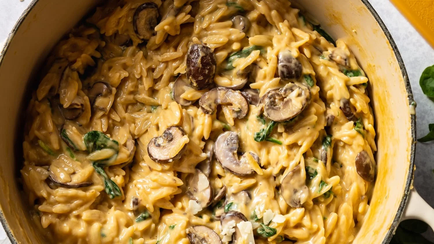 Creamy Orzo with Spinach &amp; Mushrooms</span>