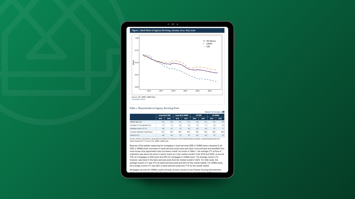 Federal Reserve Board: Mortgage Servicing Right Valuations Under Stress