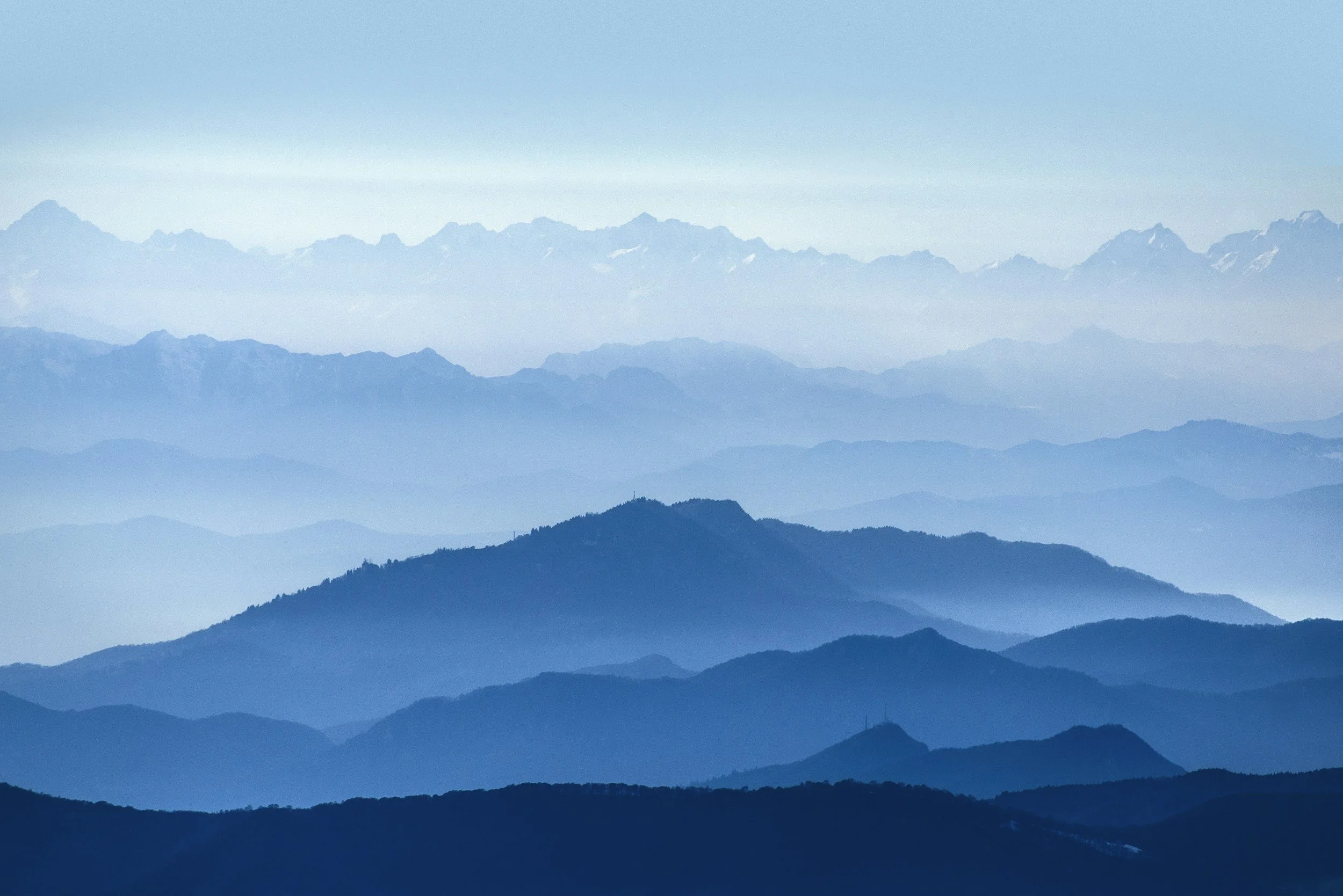 blue mountain range fading into the background
