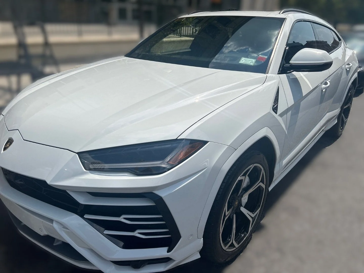 White Lamborghini Urus freshly detailed in New Rochelle NY