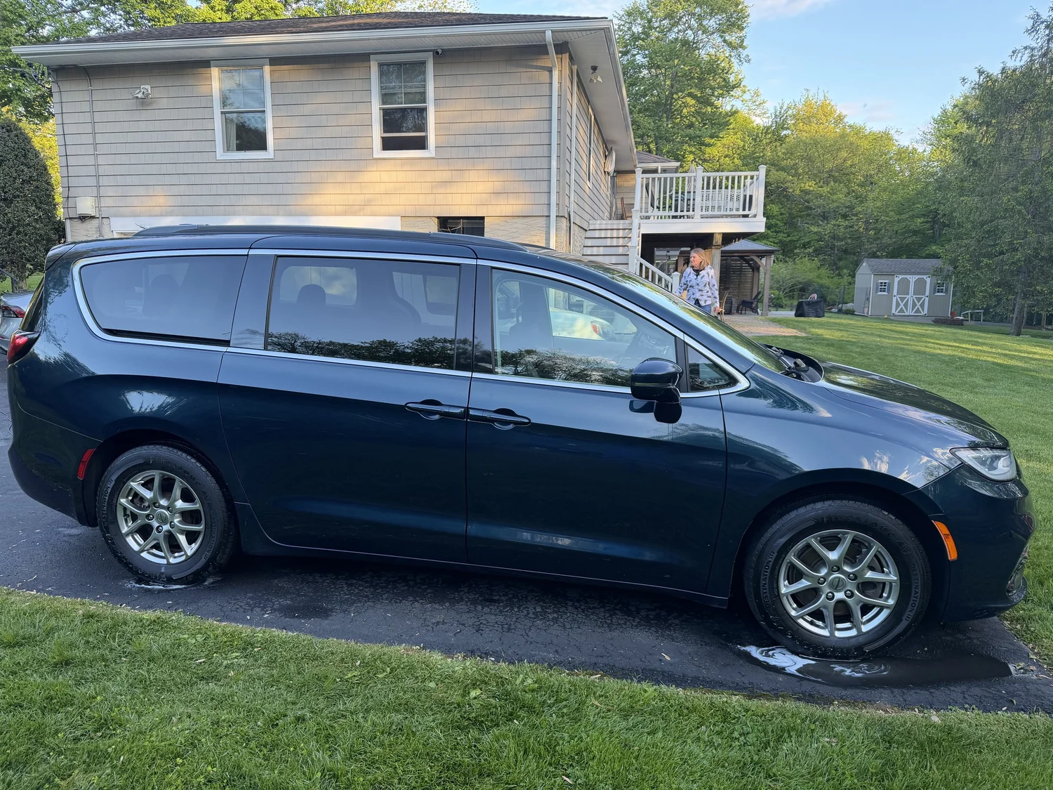 Navy Chrysler Pacifica after Exterior Essentials detail in Mamaroneck, NY