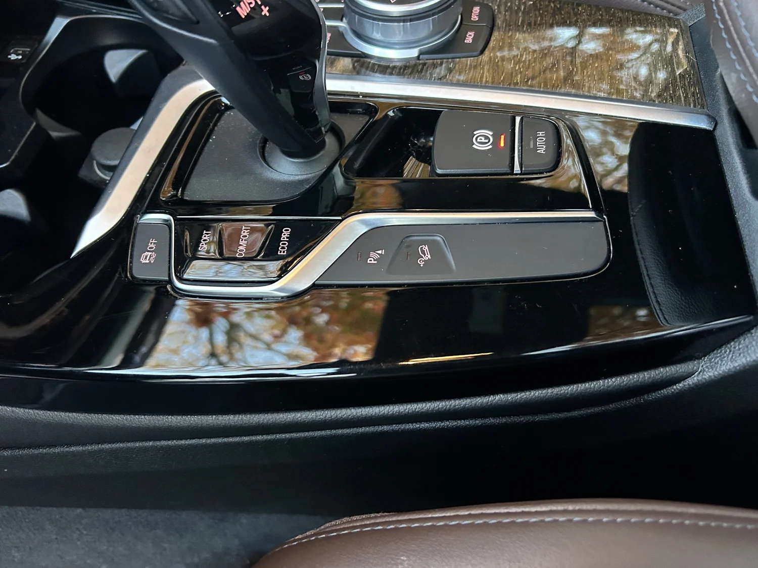 Clean BMW center console after interior detail
