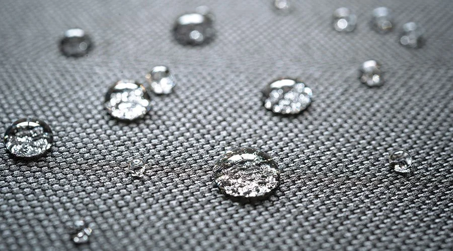 Water beading on fabric protected upholstery