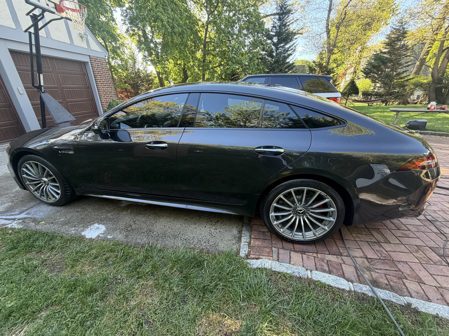 Black Mercedes-AMG GT freshly detailed in Port Chester NY