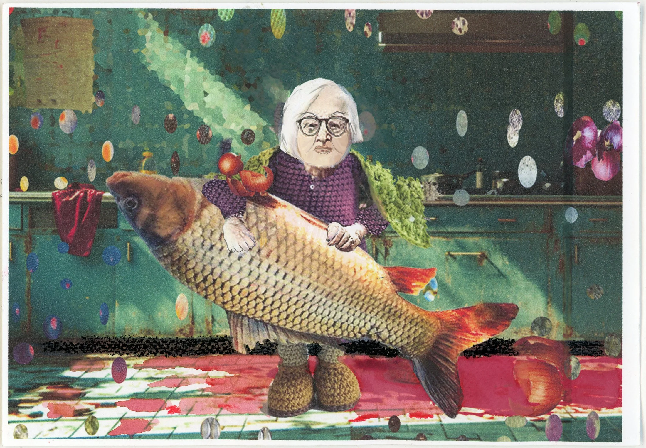 Bobe's Gefilte, 2026.  Archival Pigmented Print on Bamboo Hahnemuhle paper.  8 x 12 in. Limited  Edition of 10. Embossed and Signed.