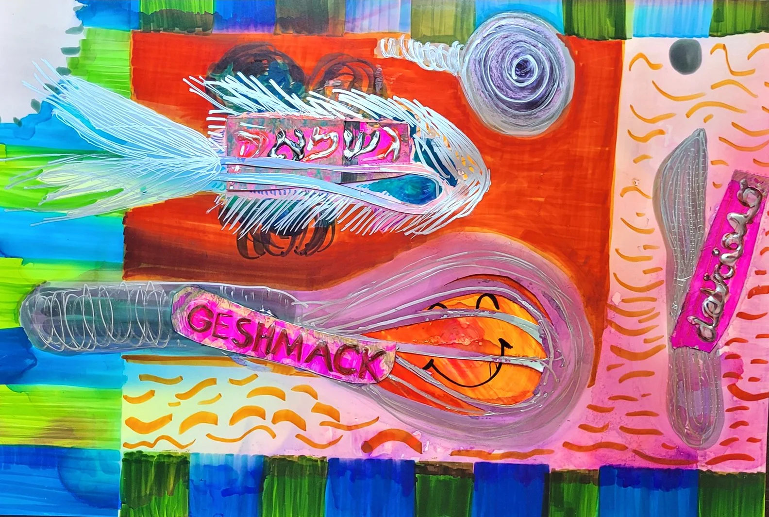 Geshmak, 2025
Manyo ink and silicon on Yupo paper
13 x 19 in.
