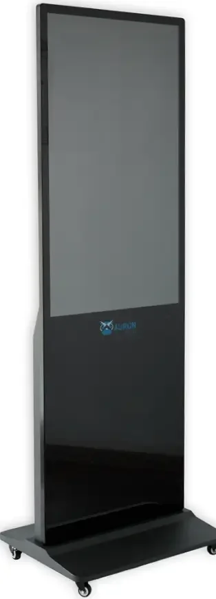 digital signage black glass display подов тотем дисплей черно стъкло