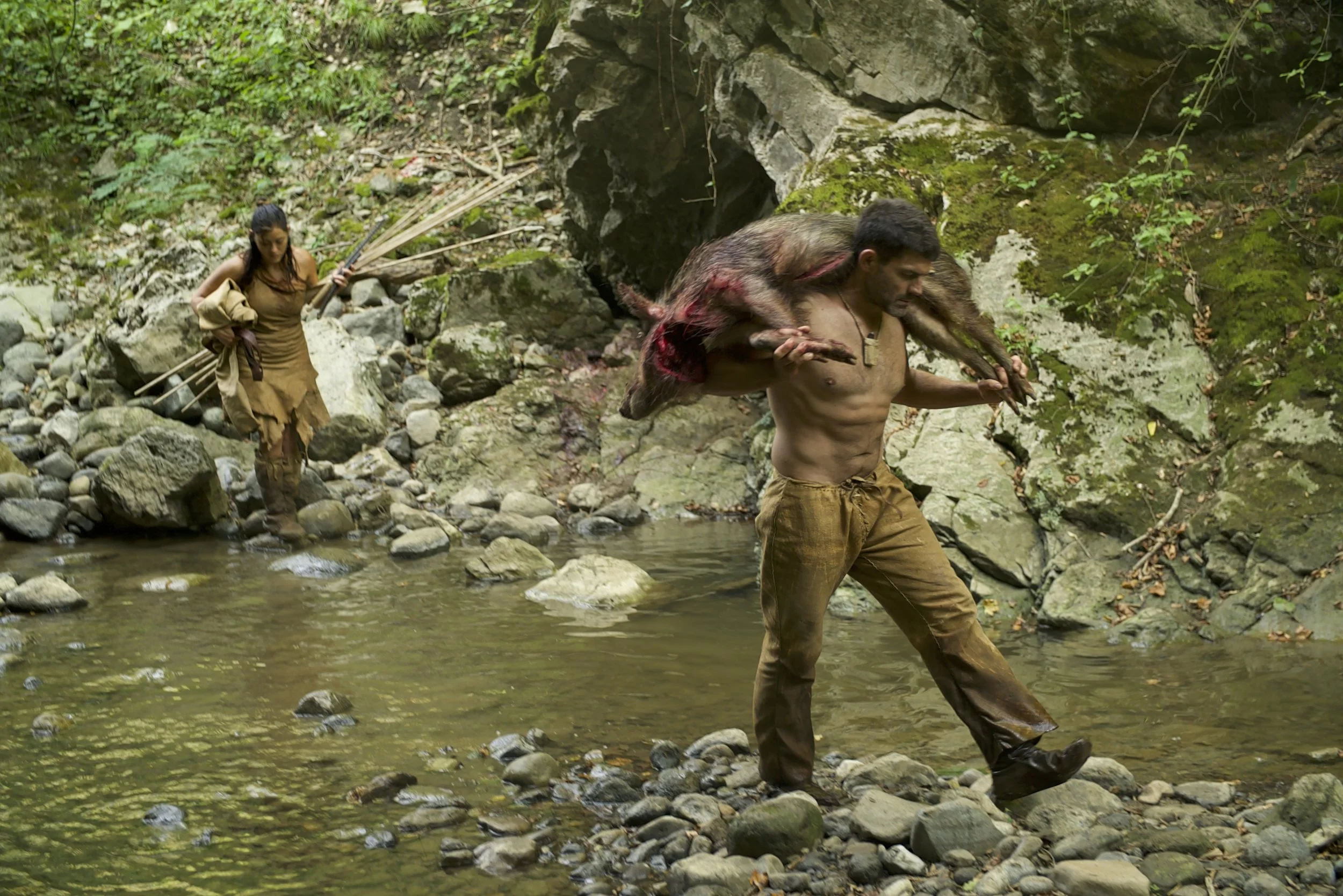 Dr Bill Schindler hunting with an atlatl during The Great Human Race in Georgia