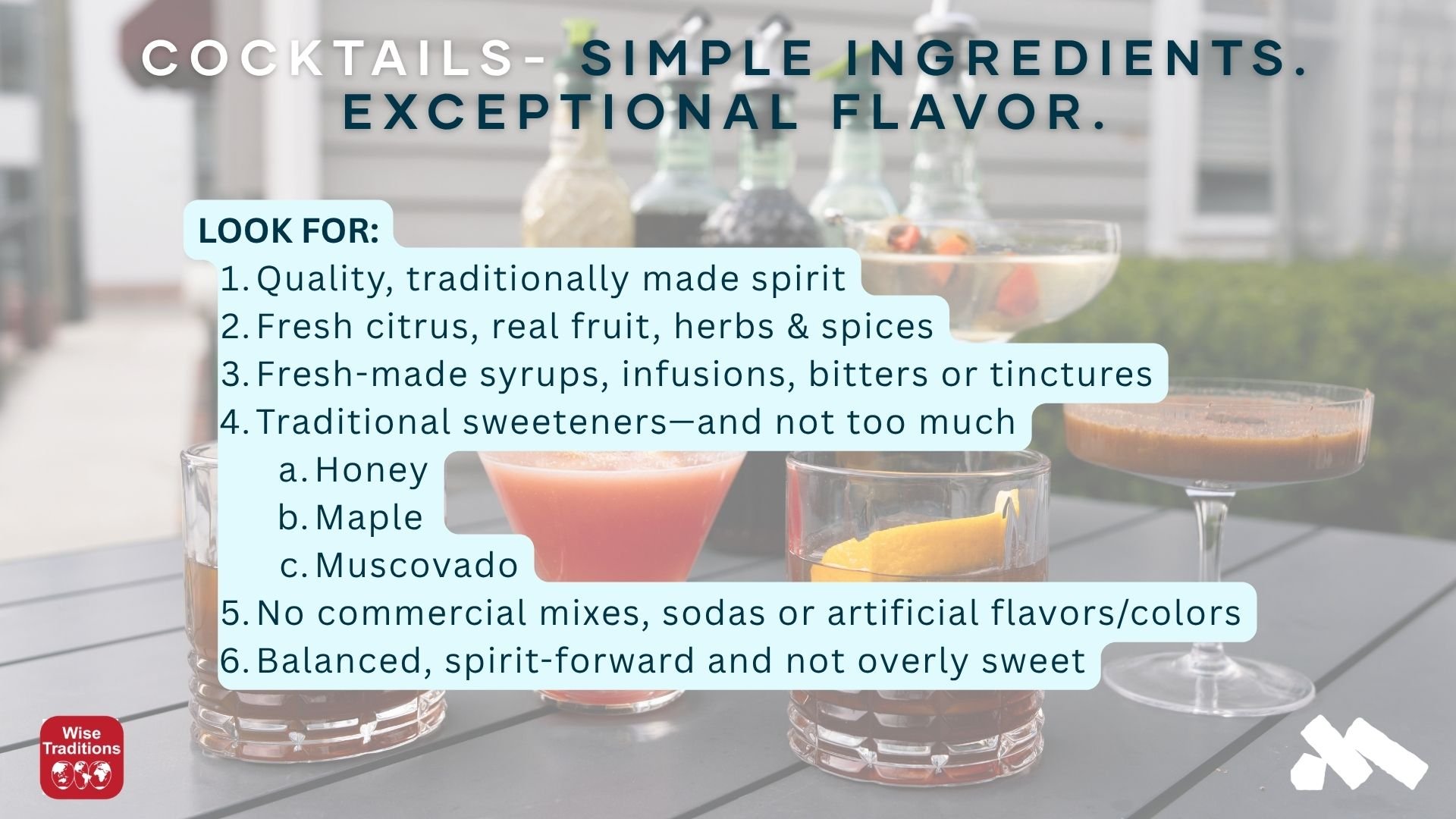 Our cocktail guidelines