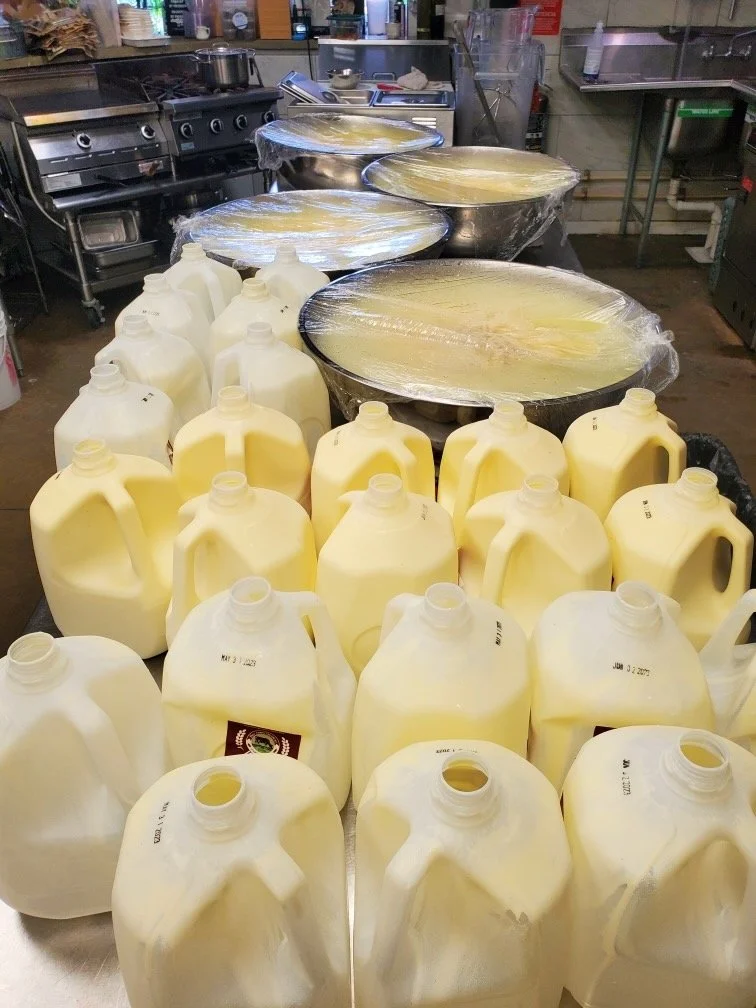 Gallons of milk and making cheese
