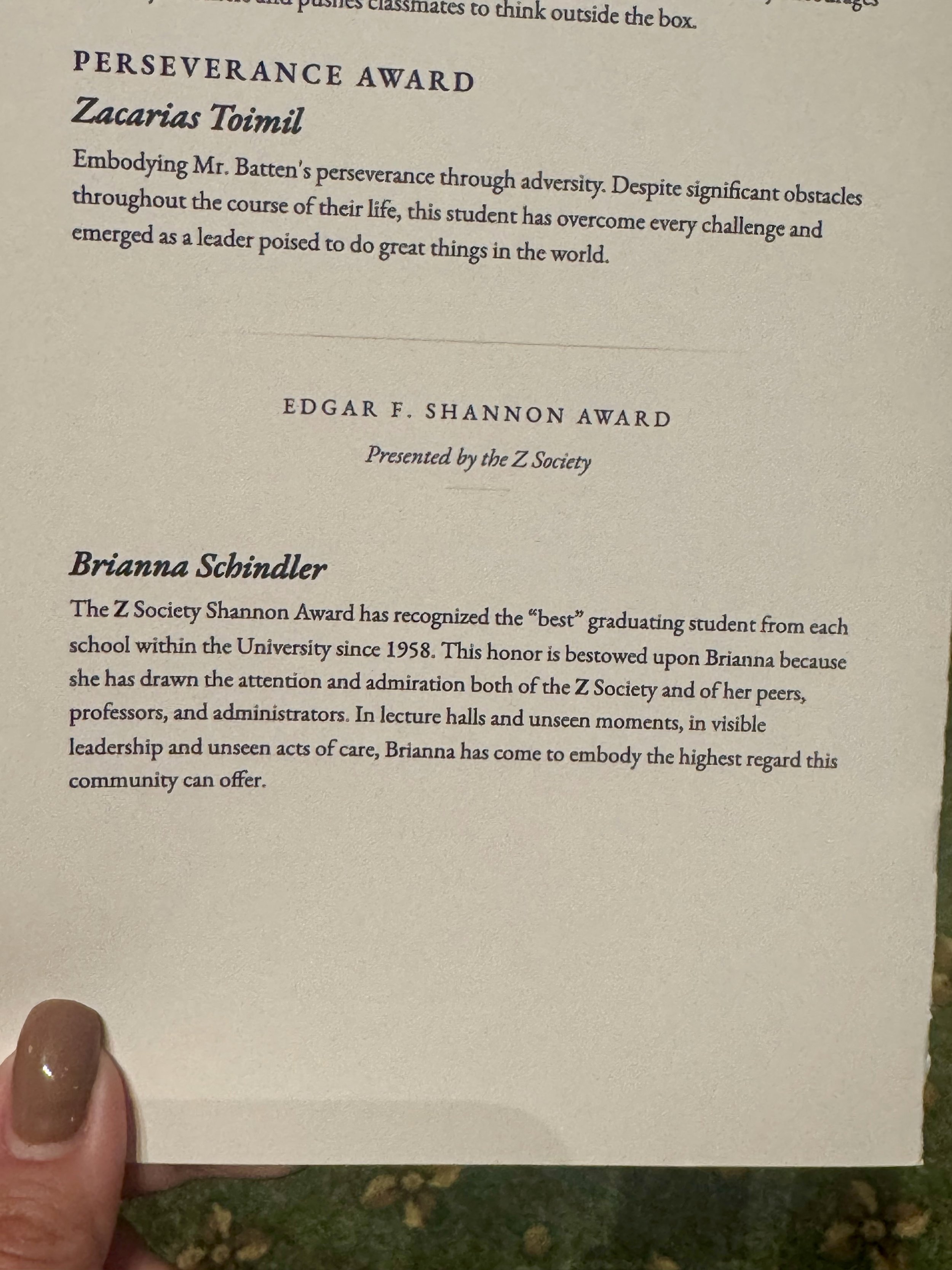 Edgar F. Shannon Award