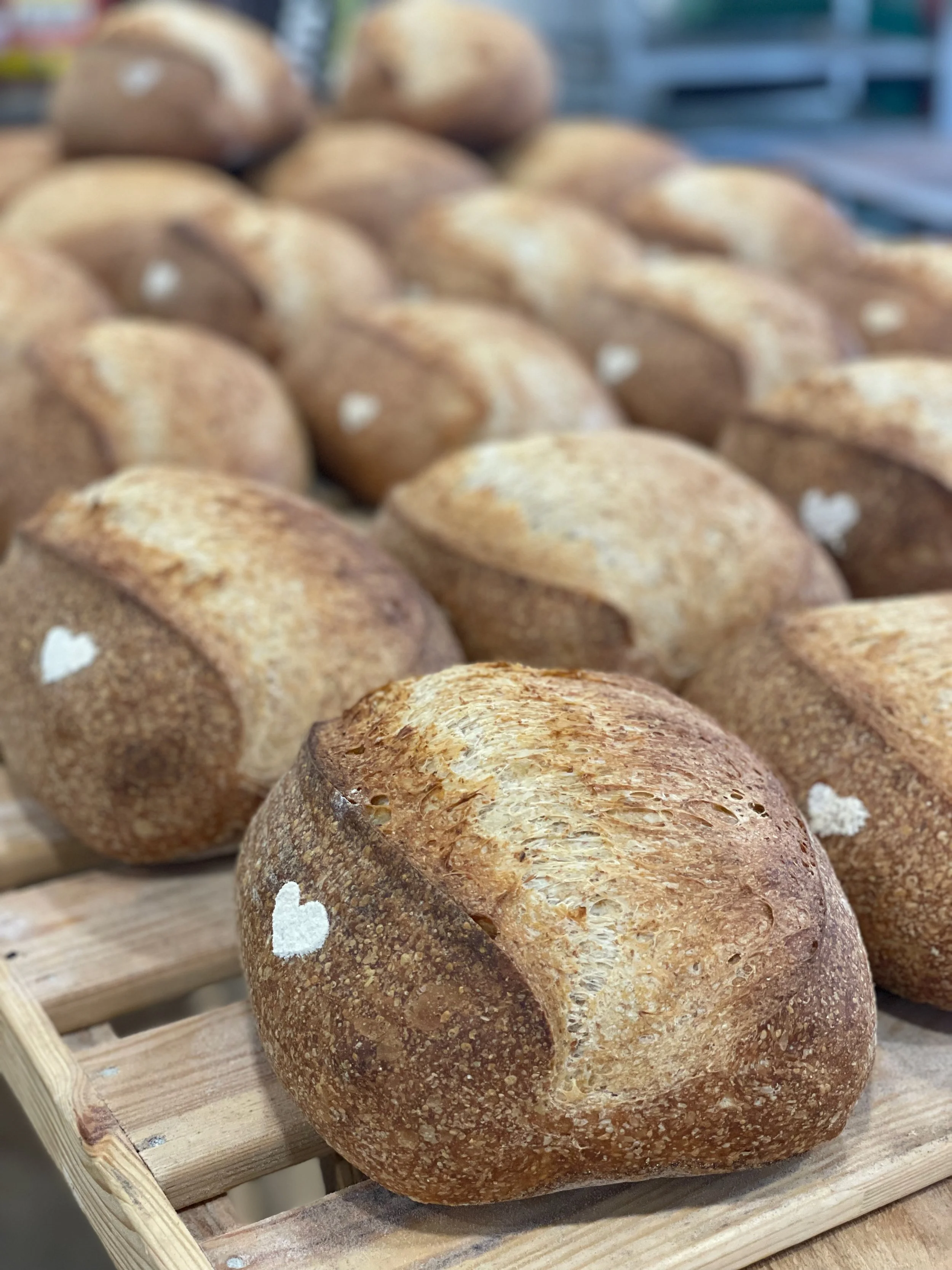 Our traditional sourdough loaves - all with the classic heart.
