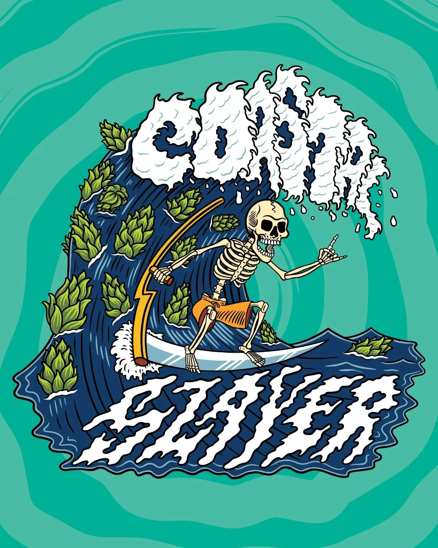 Another skelly banger for @shredbeer 🤘🏼💀
.
.
.
#illustration #beerlabel #labeldesign #lettering