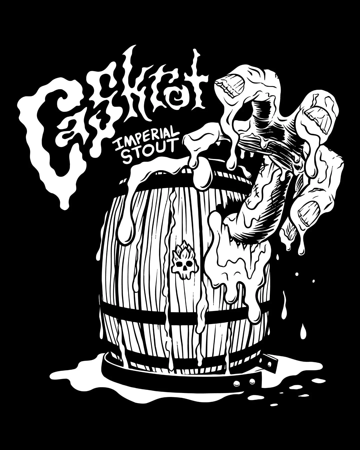 Label banger for @shredbeer 's Caskrot 🍻
.
.
.
#illustration #distressedunrest #beerdesign #procreateart