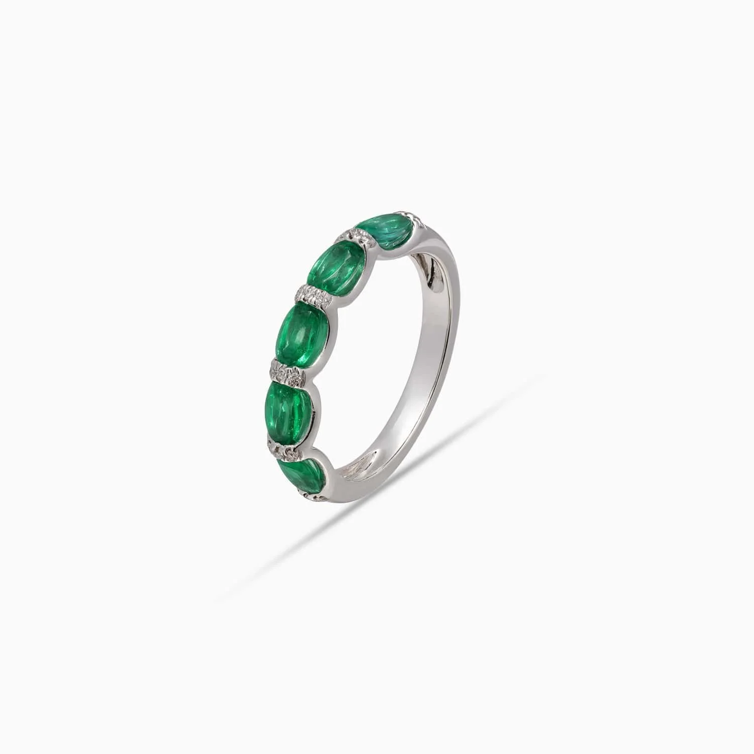 Oval Emerald & Diamond Band in 14K White Gold-FREMDD5204-S1-C.jpg