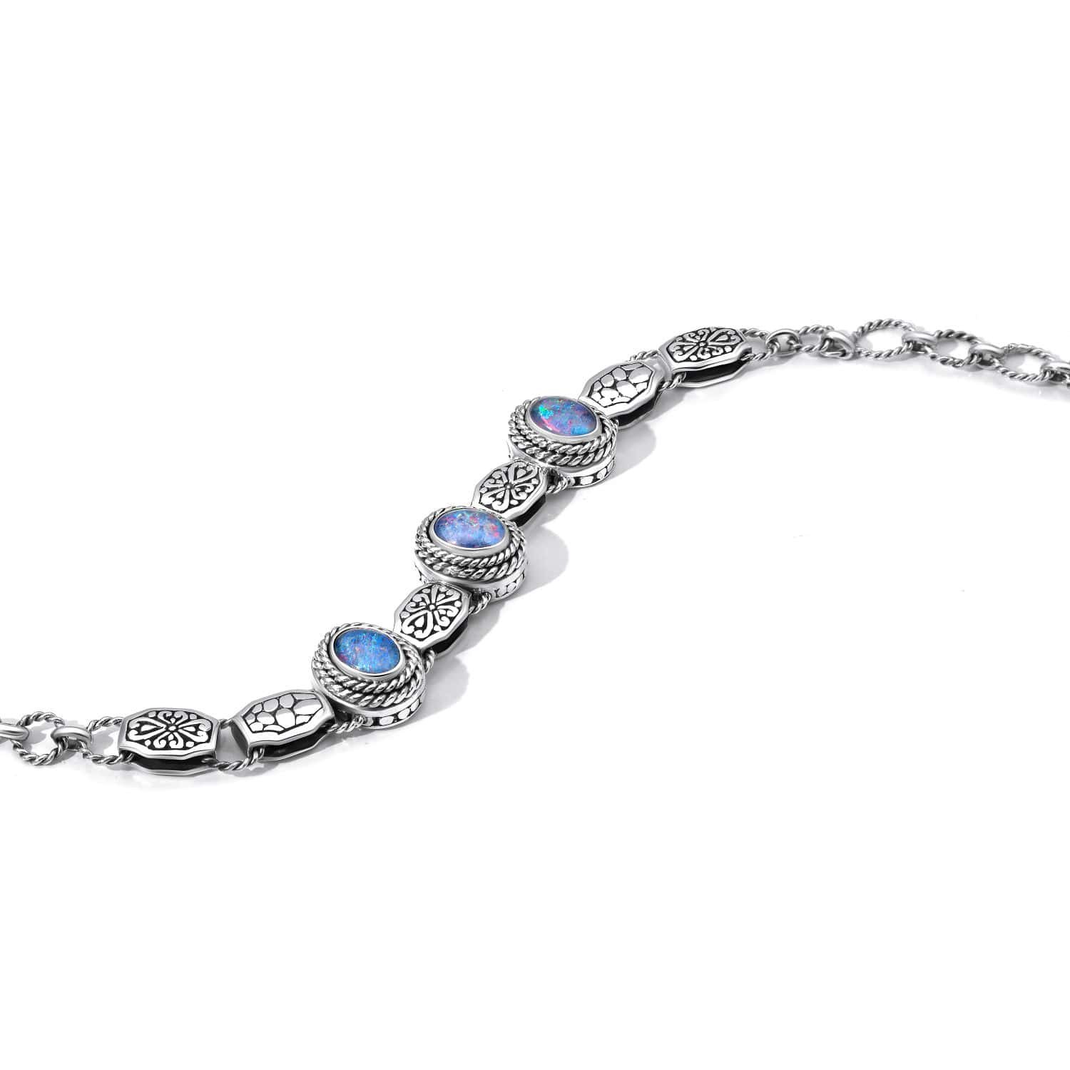 Vibrant Boulder Opal Sterling Silver Bracelet-BROPOP4279-S2-C.jpg