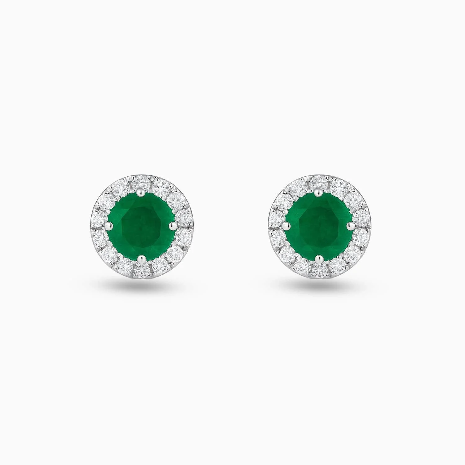 Round Emerald & Diamond Stud Earrings in 14K White Gold-EAEMDD5216-F1-C.jpg