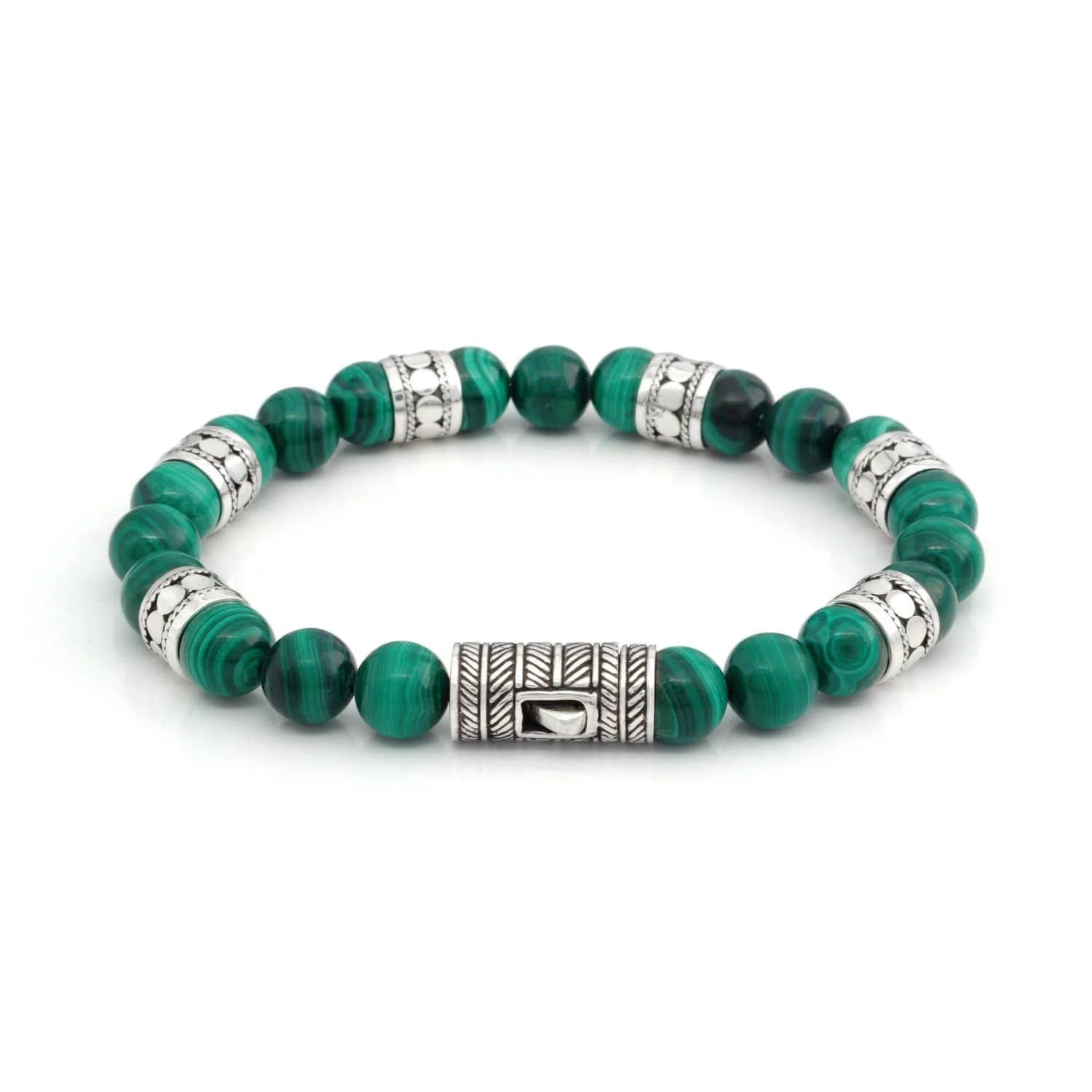 Malachite Beaded Sterling Silver Bracelet-BRMAMA4280-F2-C.jpg