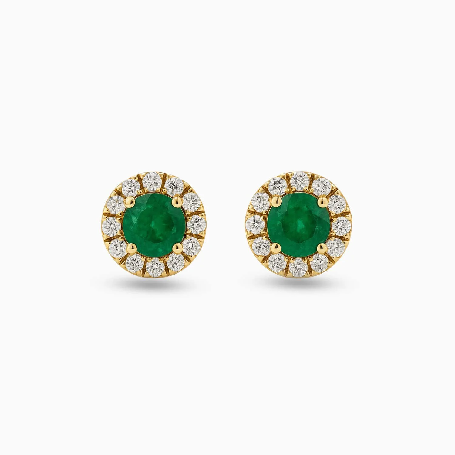 Round Emerald & Diamond Stud Earrings in 14K Yellow Gold-EAEMDD5217-F1-C.jpg
