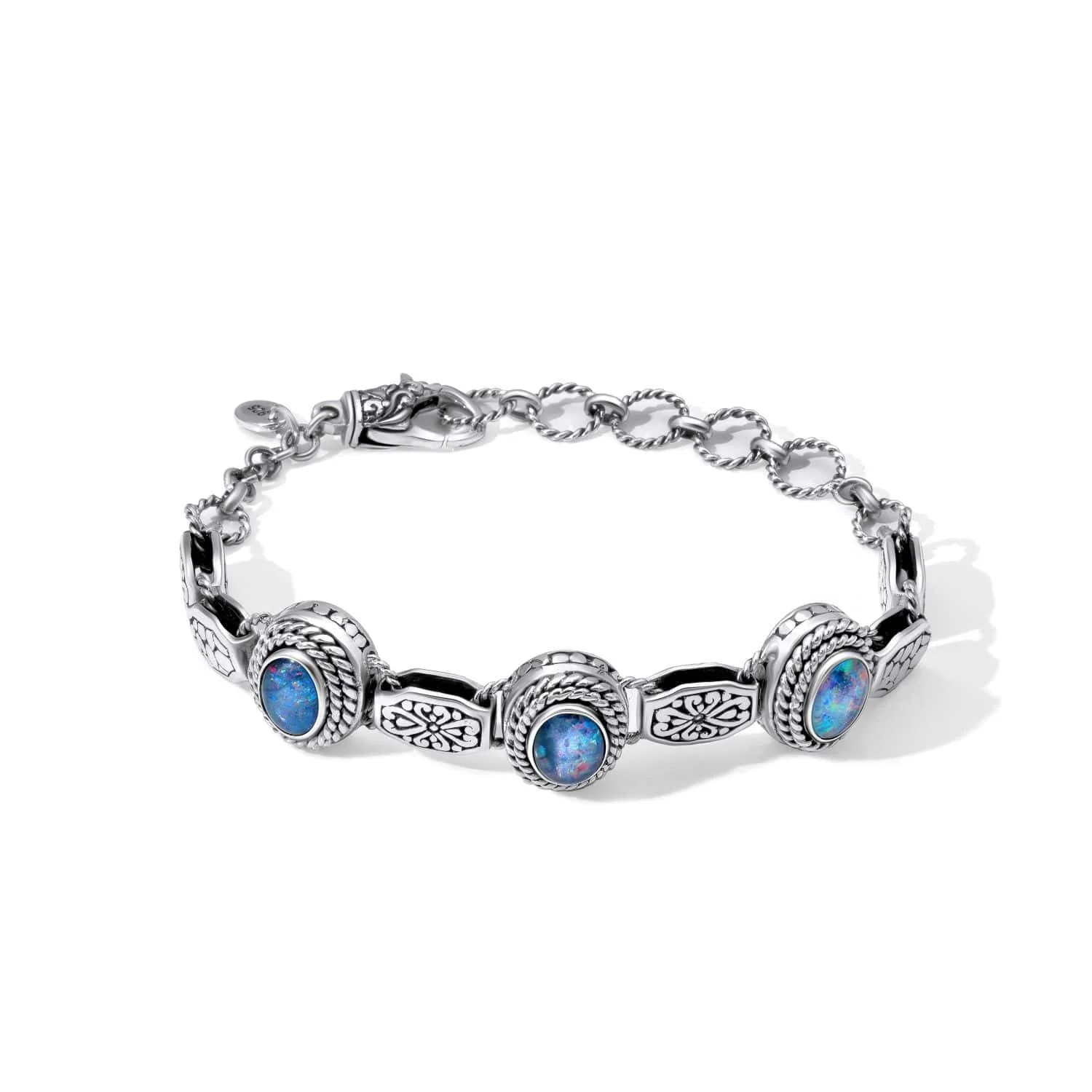 Vibrant Boulder Opal Sterling Silver Bracelet