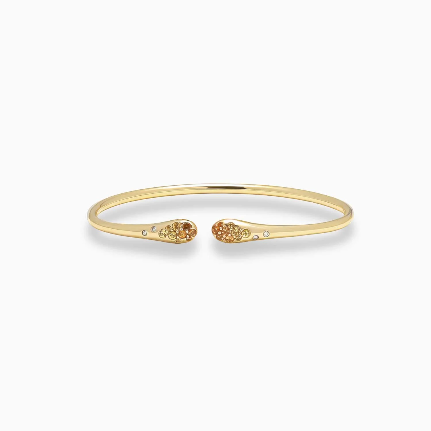Sapphire & Diamond Cuff Bracelet in 18K Yellow Gold