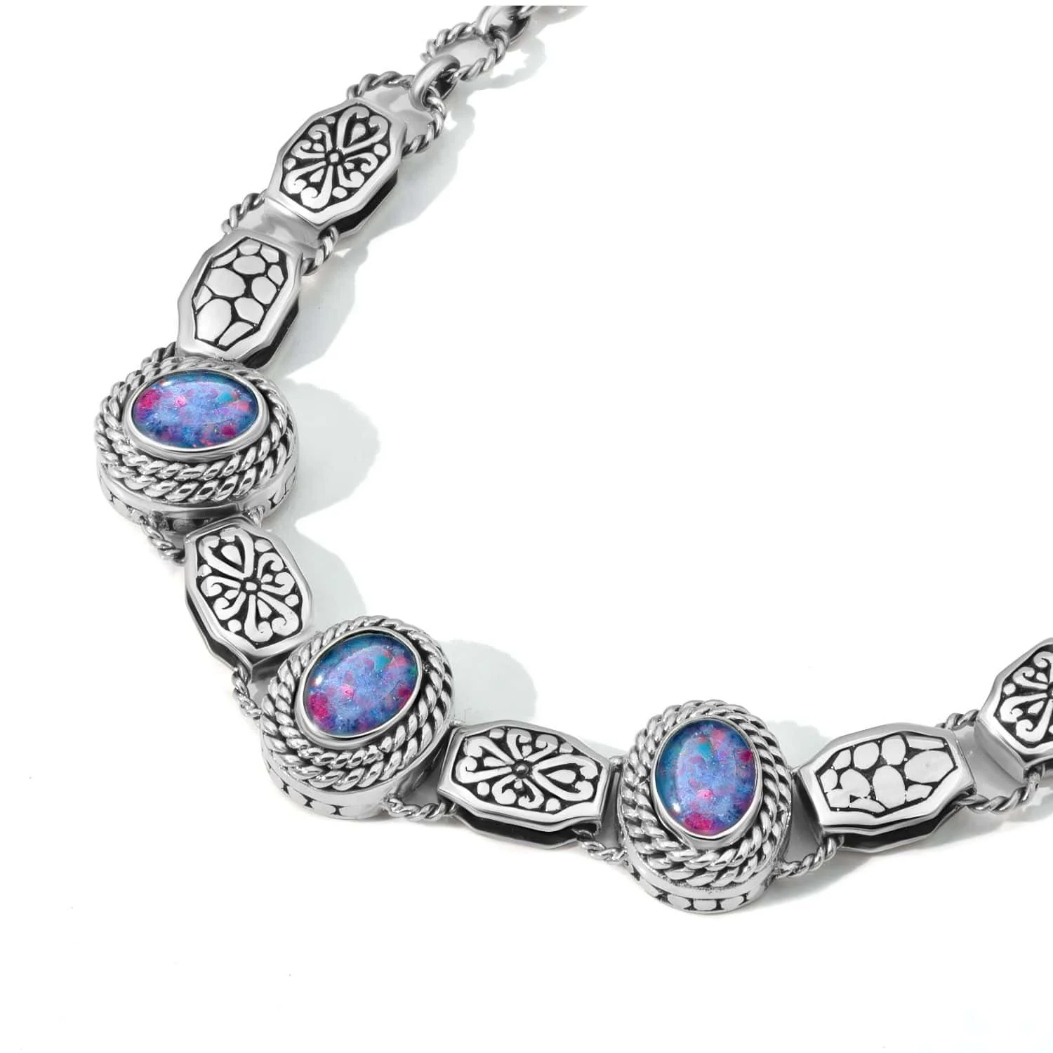 Vibrant Boulder Opal Sterling Silver Bracelet-BROPOP4279-S1-C.jpg
