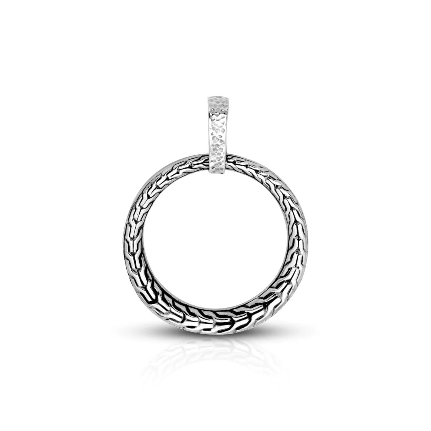 Bold Sterling Silver Circle Pendant
