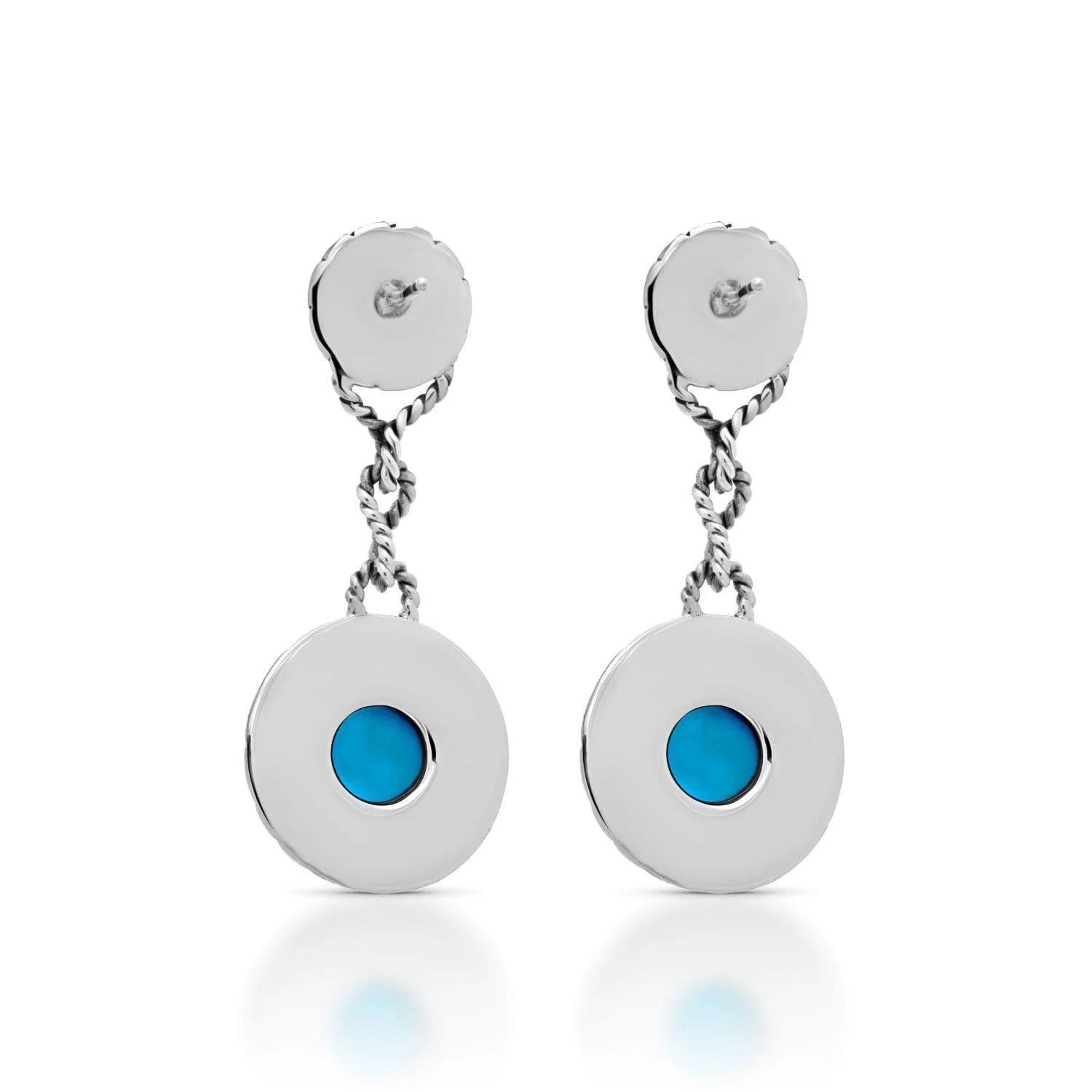 Artisinal Sterling Silver Turquoise Earrings-EATUTU4268-F2-C.jpg