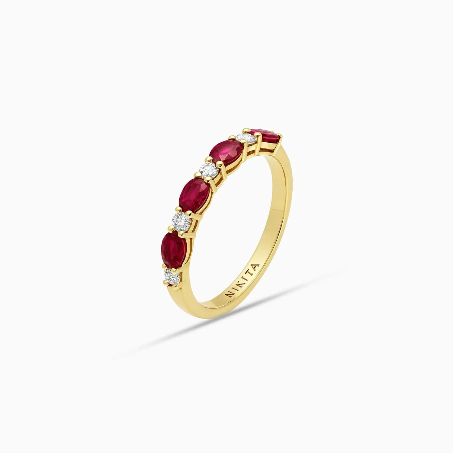 Oval Ruby & Diamond Band in 14K Yellow Gold-FRRBDD5206-S2-C.jpg