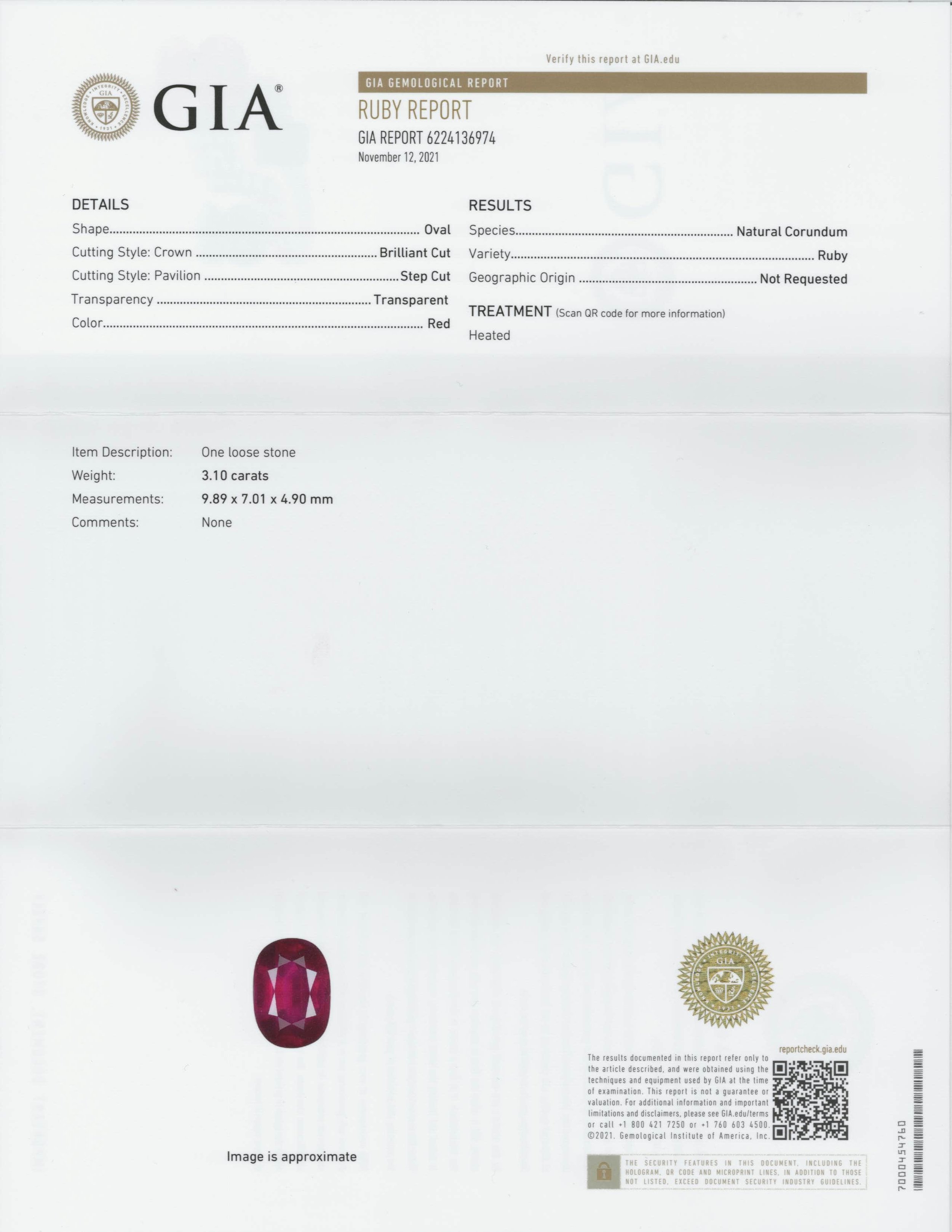 Oval ruby and diamond stud earrings