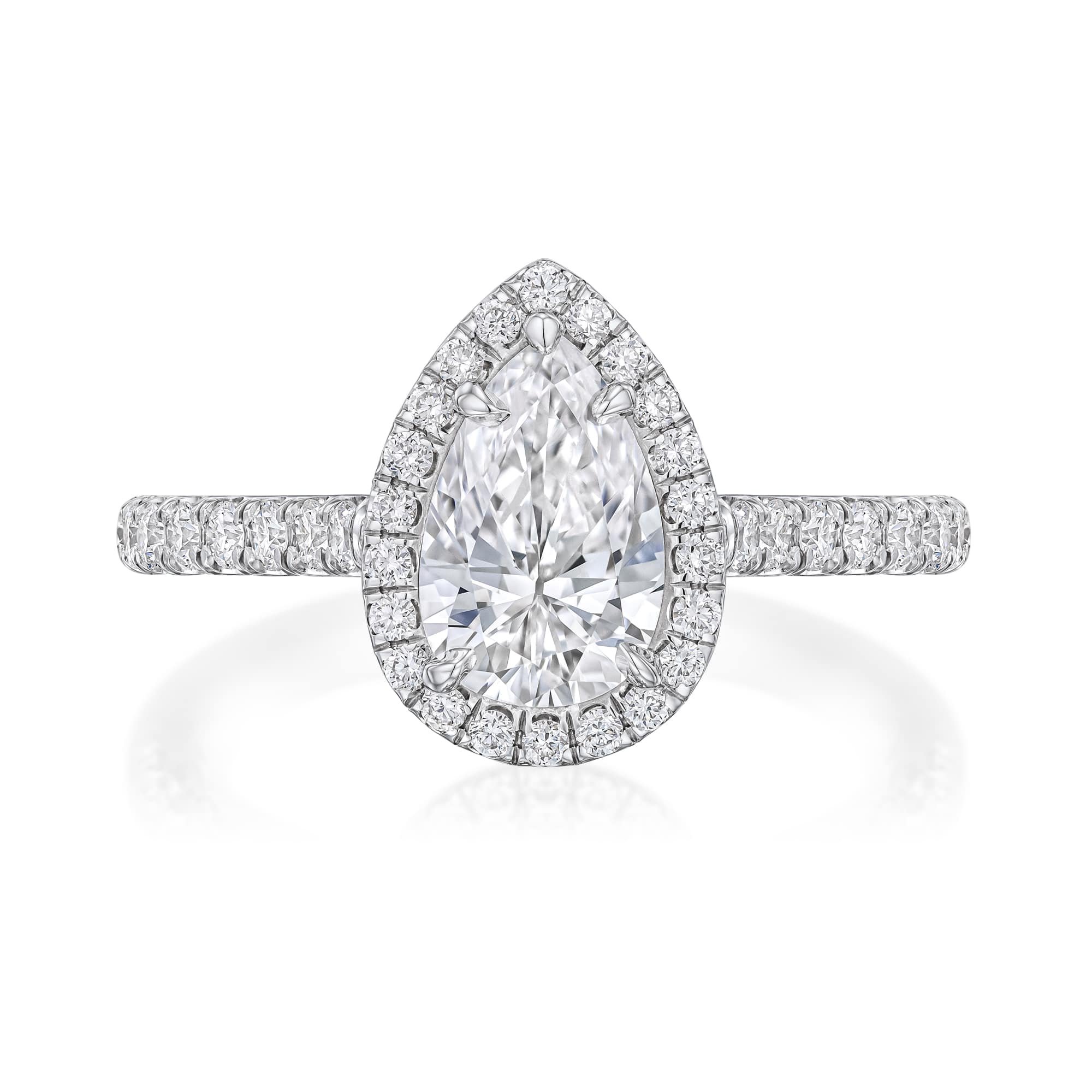 diamond with halo solitaire ring