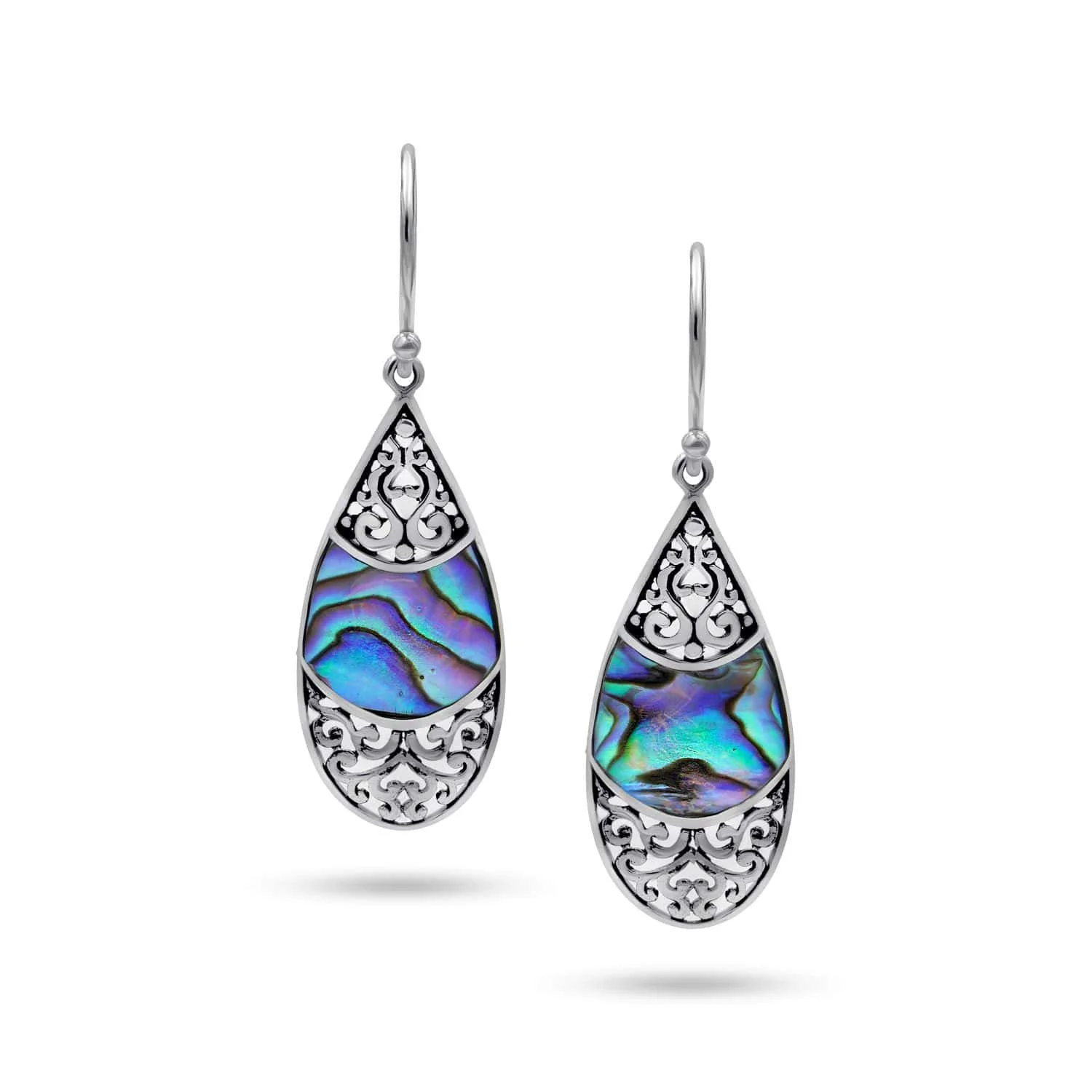 Artisanal Sterling Silver Abalone Earrings