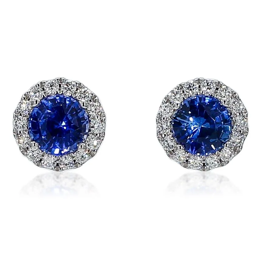 sapphire and diamond stud earrings