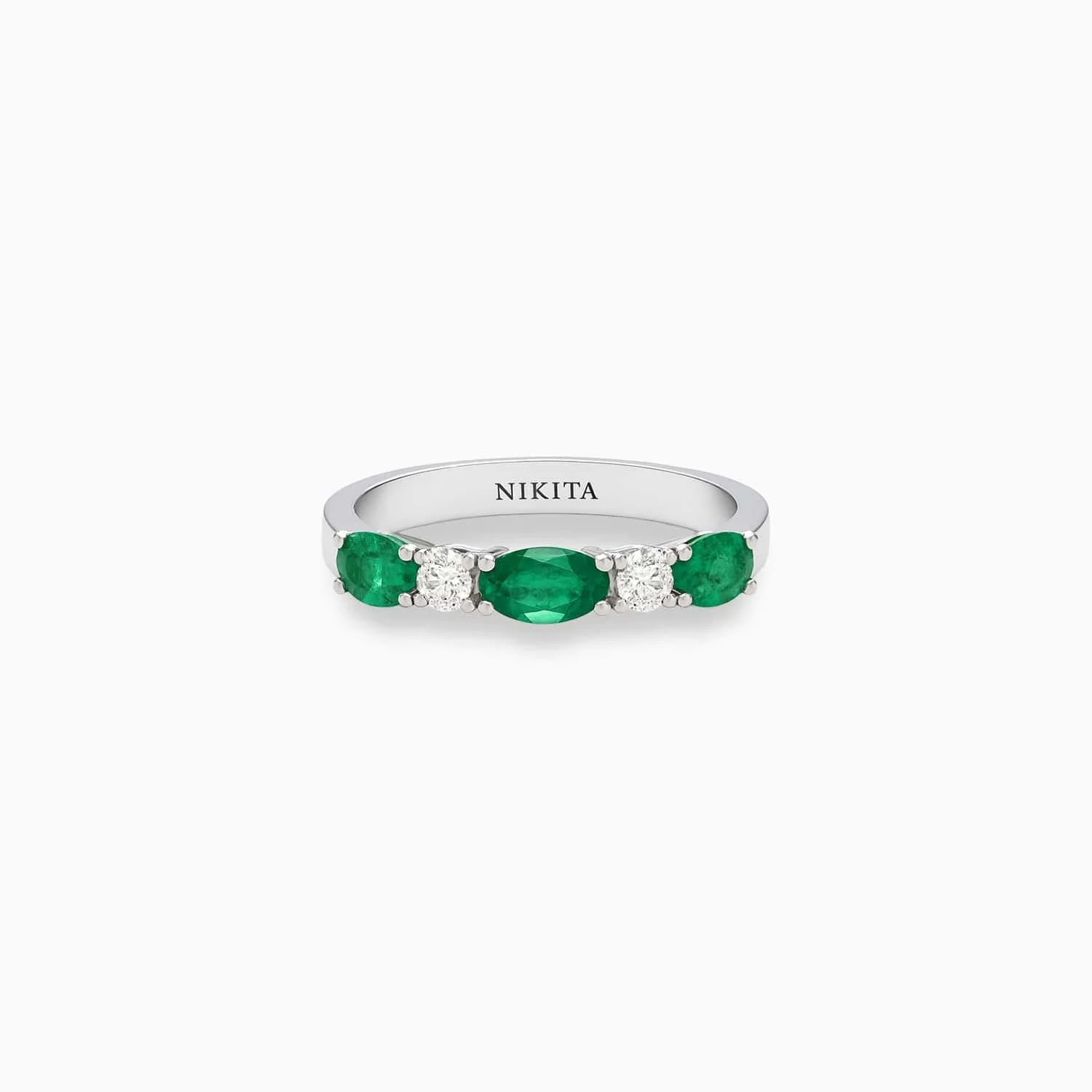 Oval Emerald & Diamond Band in 14K White Gold-FREMDD5205-F1-C.jpg