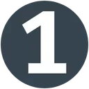 A white number 1 inside a dark circular background.